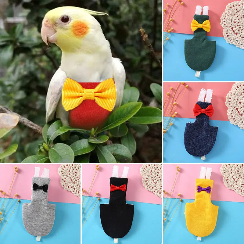 Couch-culotte pour perroquets avec nœud papillon
