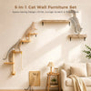 Modular Wall-Mounted Cat Climbing Shelves with Scratching Posts