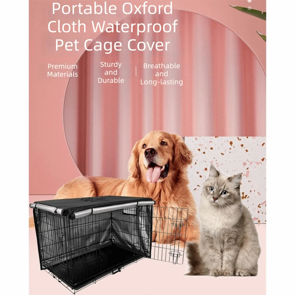 All-Season Waterproof Dog Crate Cover with Mesh Ventilation
