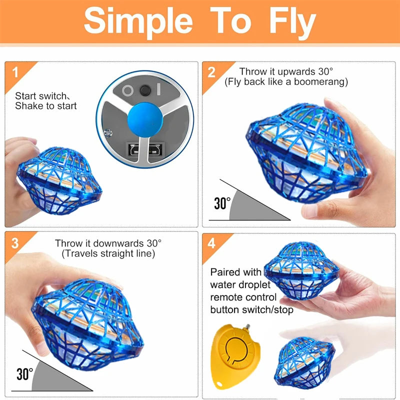 Glowing LED Flying Ball Boomerang Toy