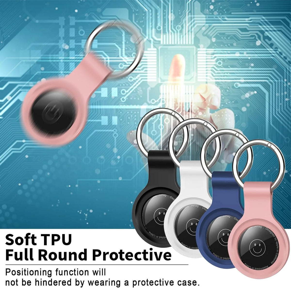 Silicone AirTag Case with Keychain