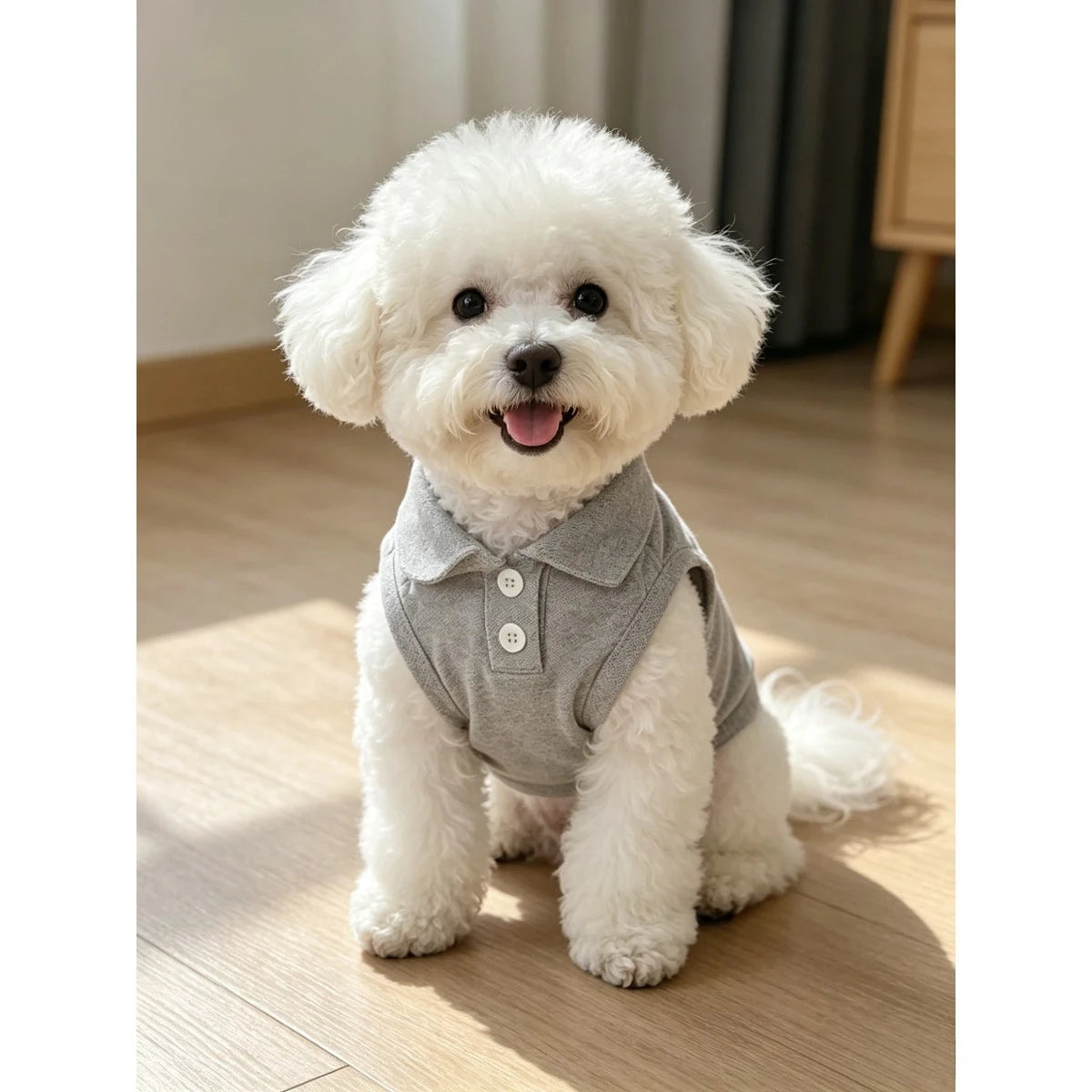Breathable Pet Sleeveless Vest with 3D Embroidery for Small Dogs