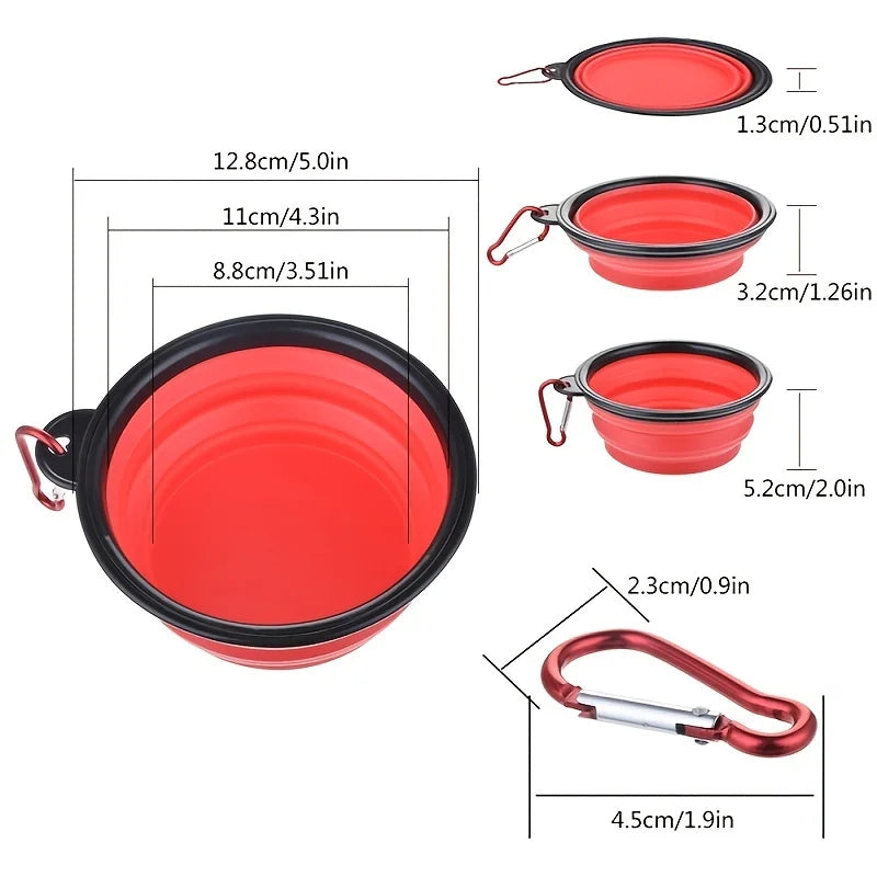 Collapsible Silicone Pet Travel Bowl for Food and Water