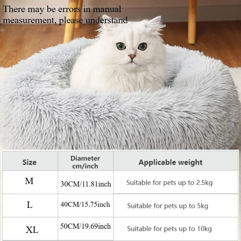 Lit pour animaux en peluche rayé et douillet