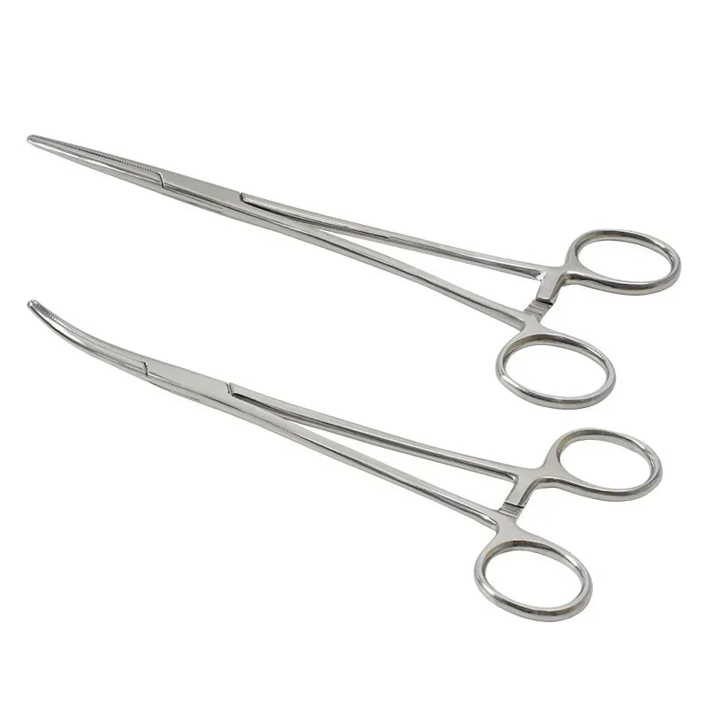 Stainless Steel Locking Hemostatic Forceps with Serrated Jaws