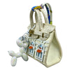 Handcrafted Mini House-Shaped Handbag with Puppy Keychain