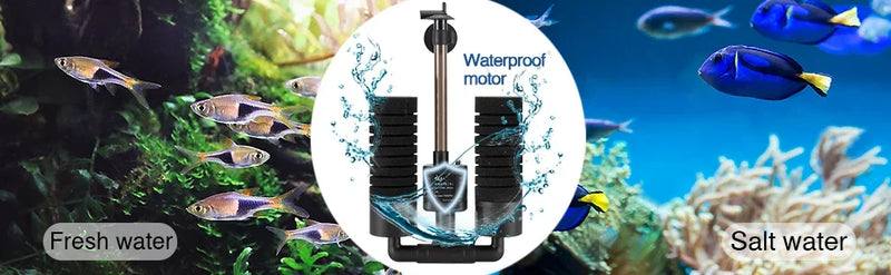 Filtre Submersible pour Aquarium avec Éponge Biochimique