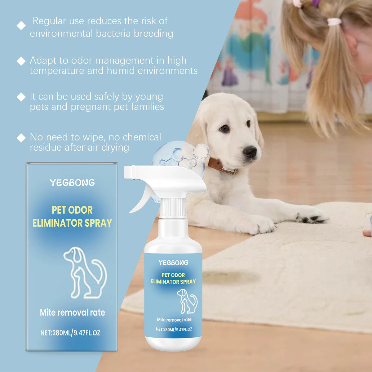 Plant-Based Pet Odor Eliminator Spray – Citrus & Green Tea