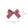 Red Plaid Fabric Bow Hair Clips for Girls