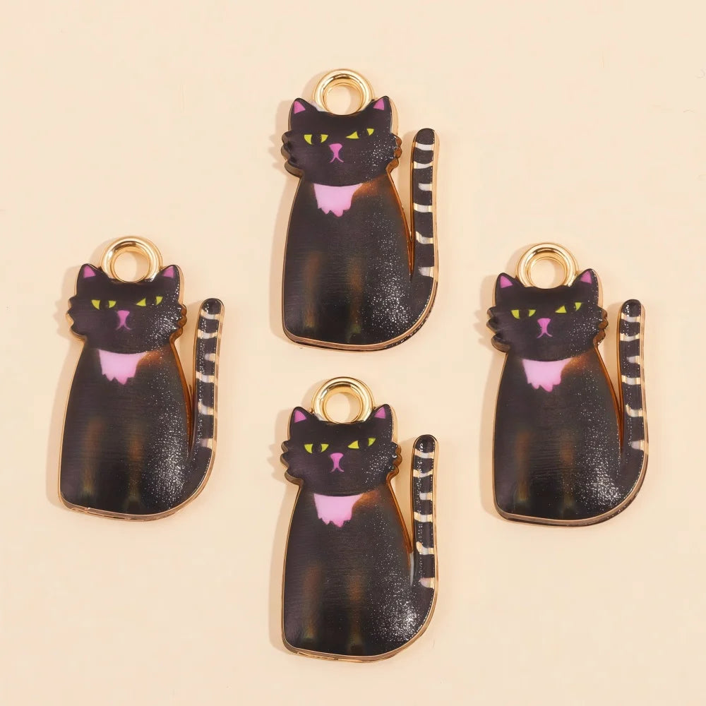 Colorful Cartoon Cat & Animal Enamel Charms for DIY Jewelry Making