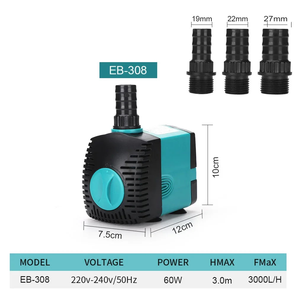 Submersible Aquarium Water Pump with Adjustable Flow