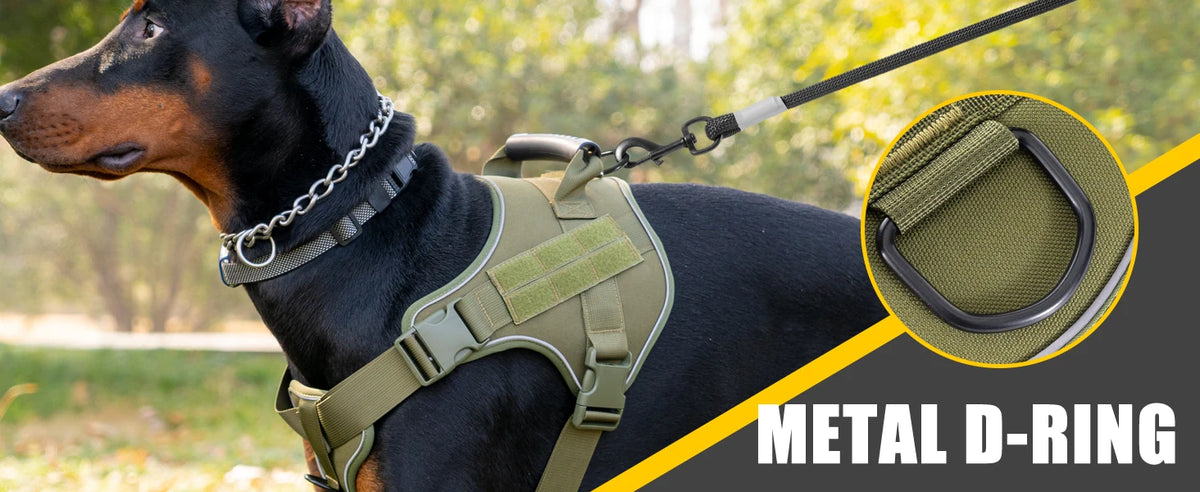 Tactical Dog Harness with Reflective Strips for Training and Outdoor Adventures