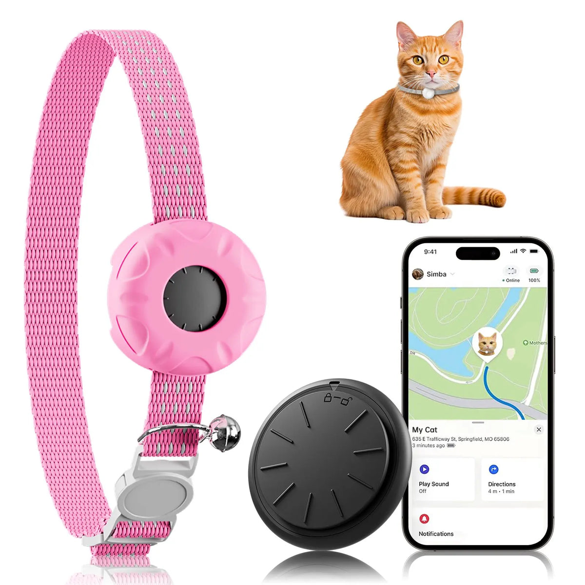 Waterproof GPS Cat Tracker Collar with Safety Buckle