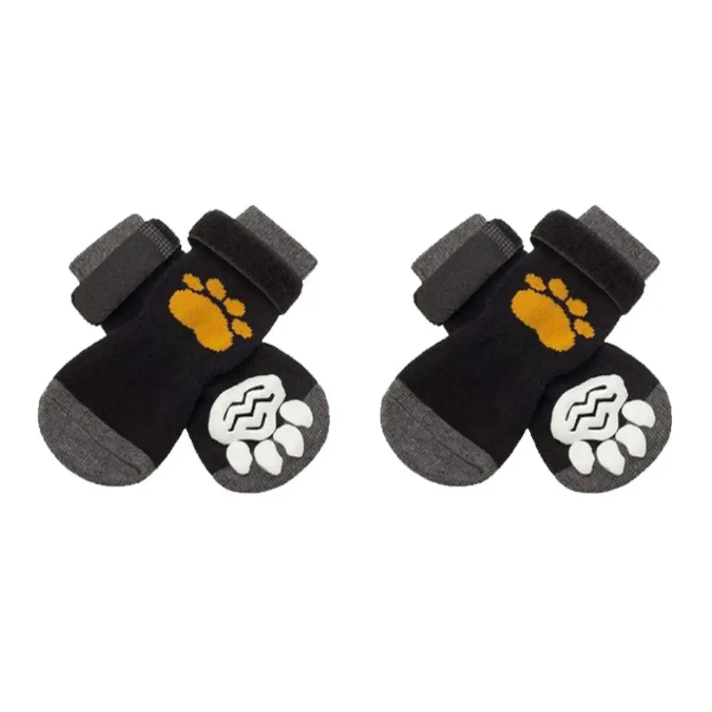 Breathable Anti-Slip Dog Socks with Paw Print Design (4-Pack)