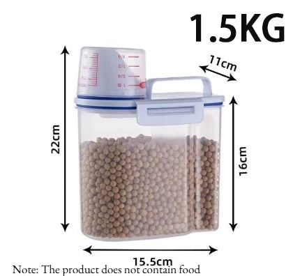 Airtight Pet Food Storage Container with Measuring Cup