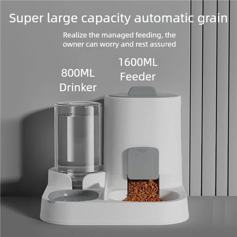 Two-in-One Automatic Pet Feeder and Water Dispenser with Large Capacity
