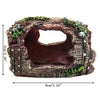 Rustic Resin Barrel Aquarium Ornament with Moss Accents