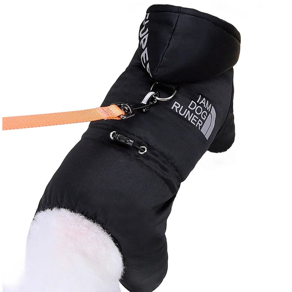Thick Warm Dog Jumpsuit with Hood for Winter