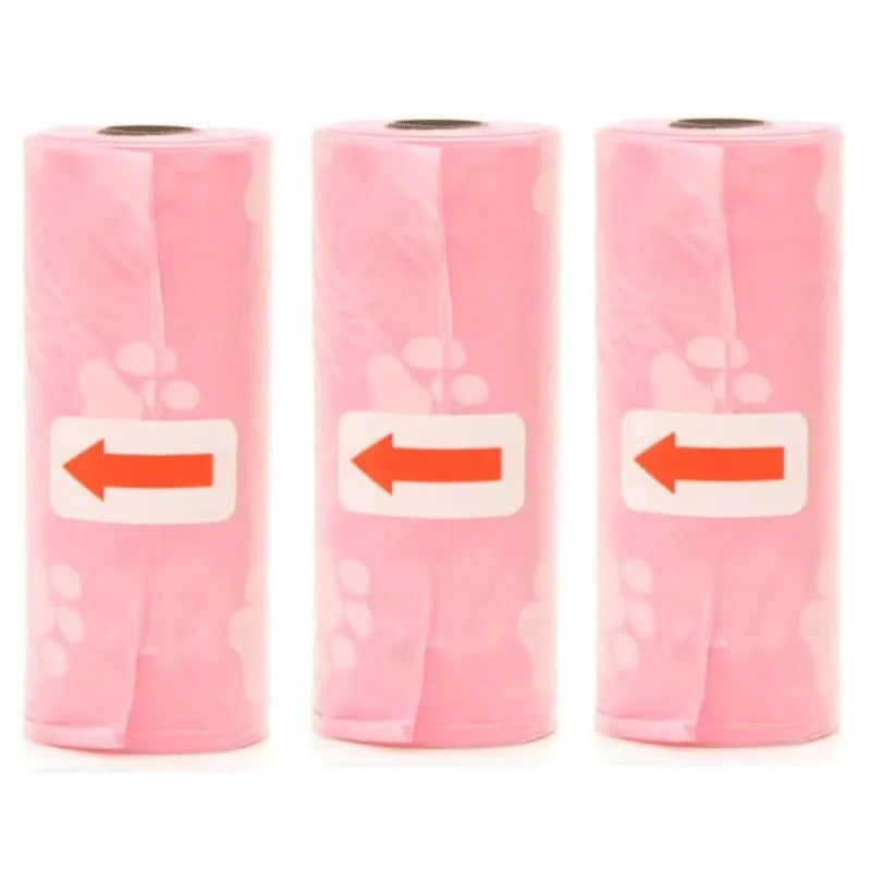 Disposable Dog Waste Bags with Bone-Shaped Dispenser and Leash Clip