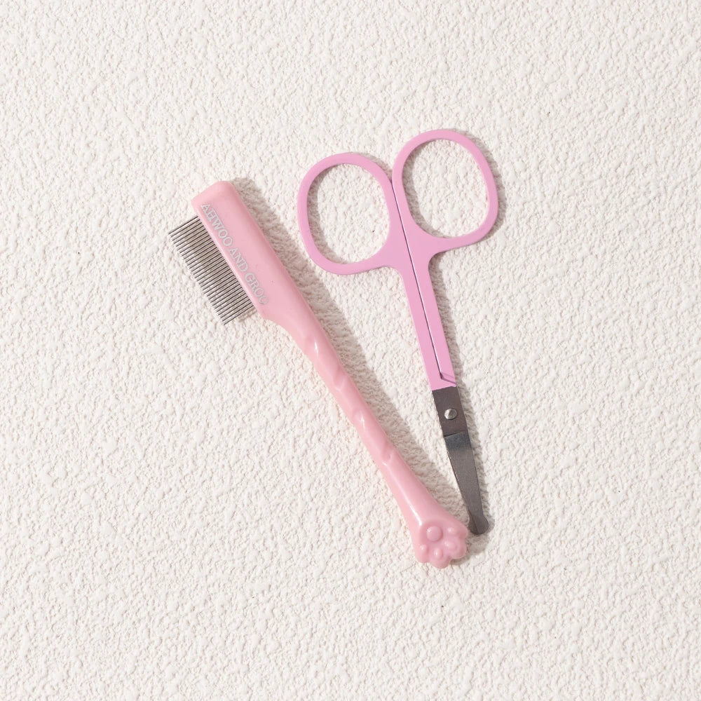 Pet Facial Grooming Kit – Tear Stain Comb & Safety Scissors