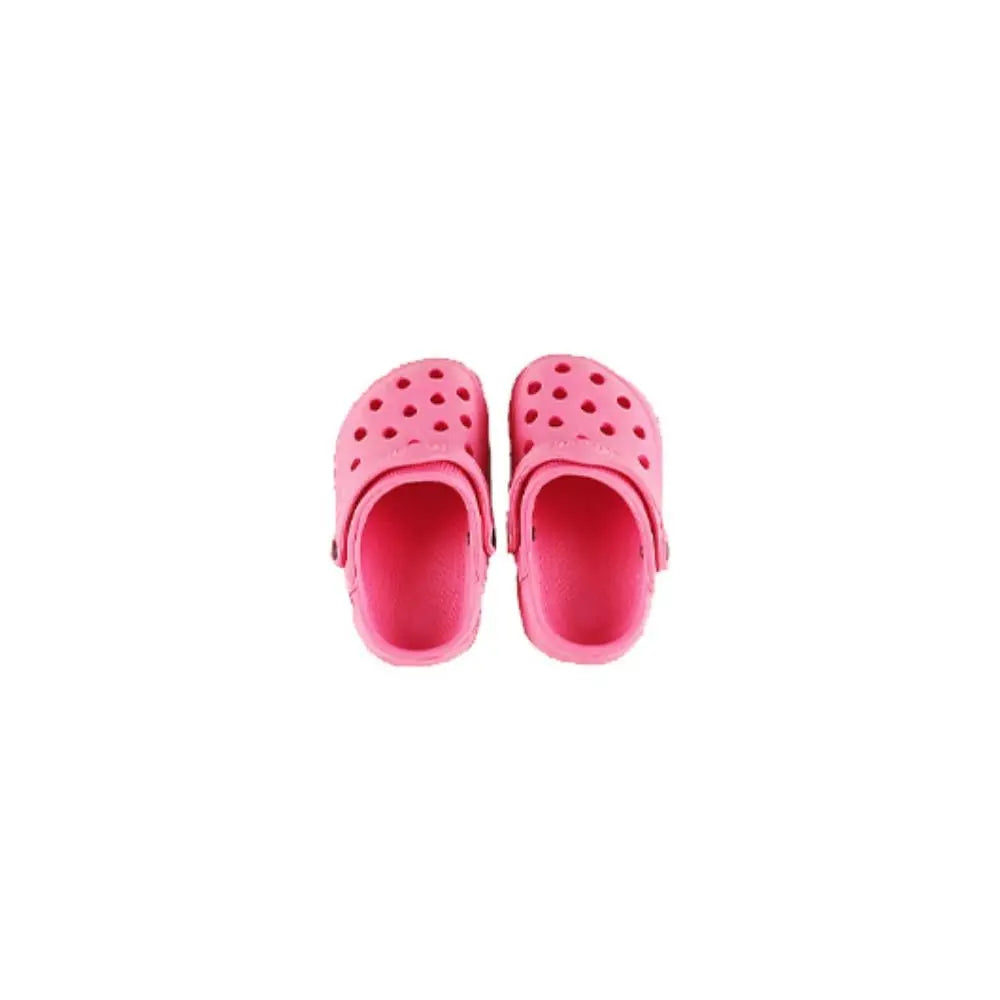 A pair of bright pink non-slip pet sandals for dogs.