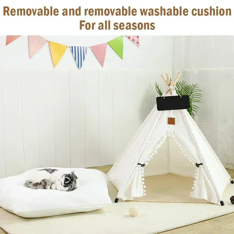 Pet Teepee Tent with Cushion and Personalization Board