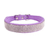 Kristall-Straß-Halsband aus Leder