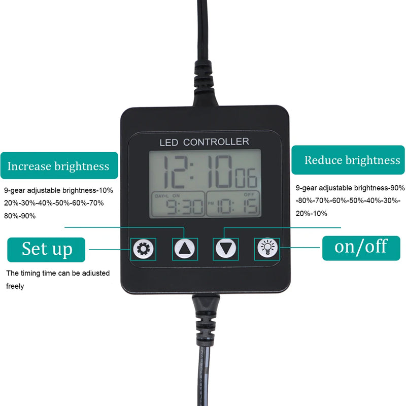 Minuteur et Variateur LED pour Aquarium