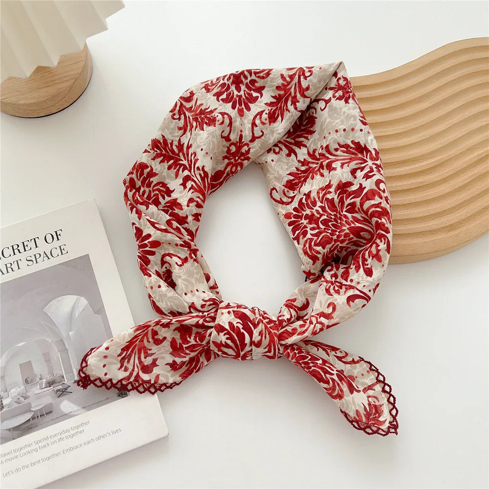 Square Cotton Scarf for Women – Versatile Neck & Hair Accessory