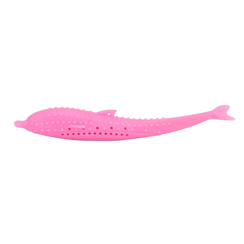 Cat Teeth Brushing Toy: Fish-Shaped Silicone Chew Toy
