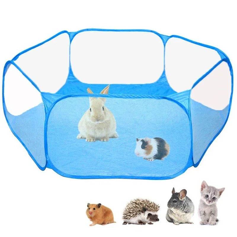 Foldable Transparent Pet Playpen — Portable Indoor & Outdoor Tent for Cats, Small Dogs, and More