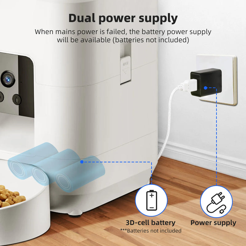 Distributeur de nourriture intelligent pour animaux avec caméra Wi-Fi