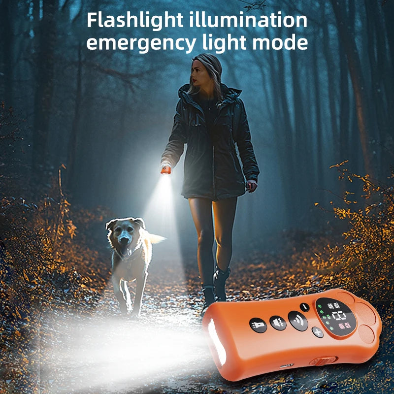 Paw-Shaped Ultrasonic Dog Repeller with Adjustable Frequency Levels and LED Flashlight