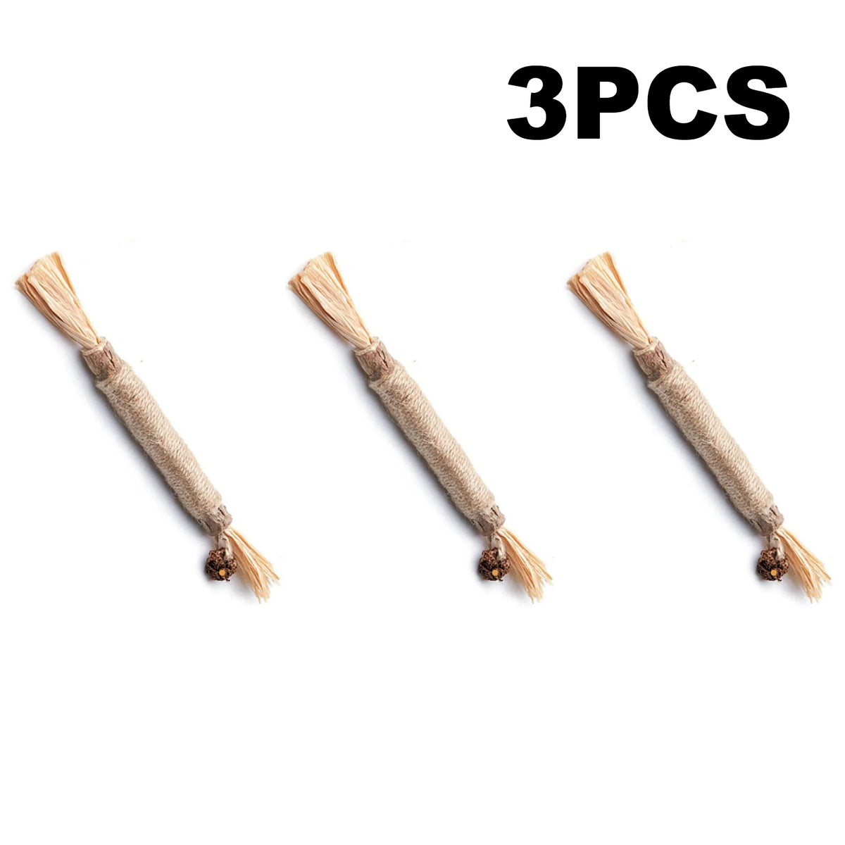 Three natural wood silvervine cat chew sticks for dental toys