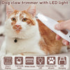 Cordless Waterproof Dog Paw Trimmer with LED Light