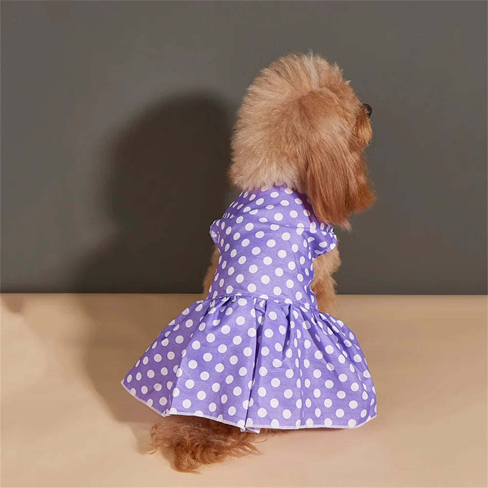 Polka Dot Dog Skirt Dress for Small Breeds
