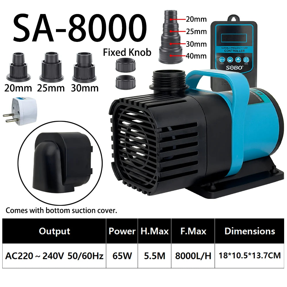 Ultra-Quiet Submersible Aquarium Water Pump with Adjustable Flow