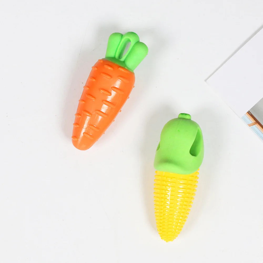 Carrot & Corn Design Dog Chew Toy with Squeaker