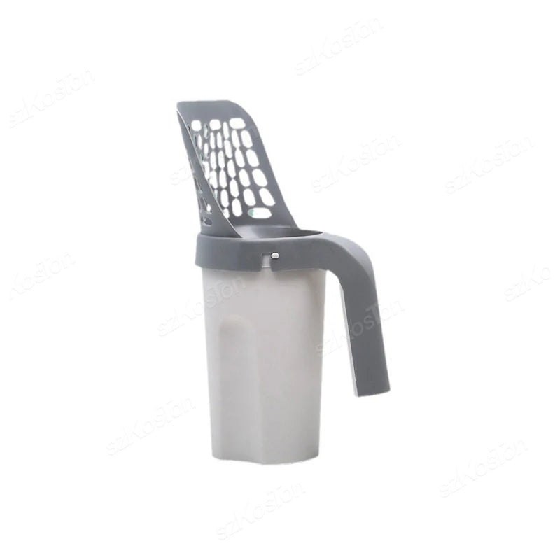 Cat Litter Scoop with Built-in Waste Bag Holder