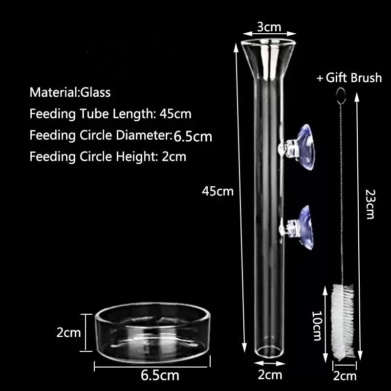 Glas-Aquarien-Fütterungsrohr mit Saugnapf