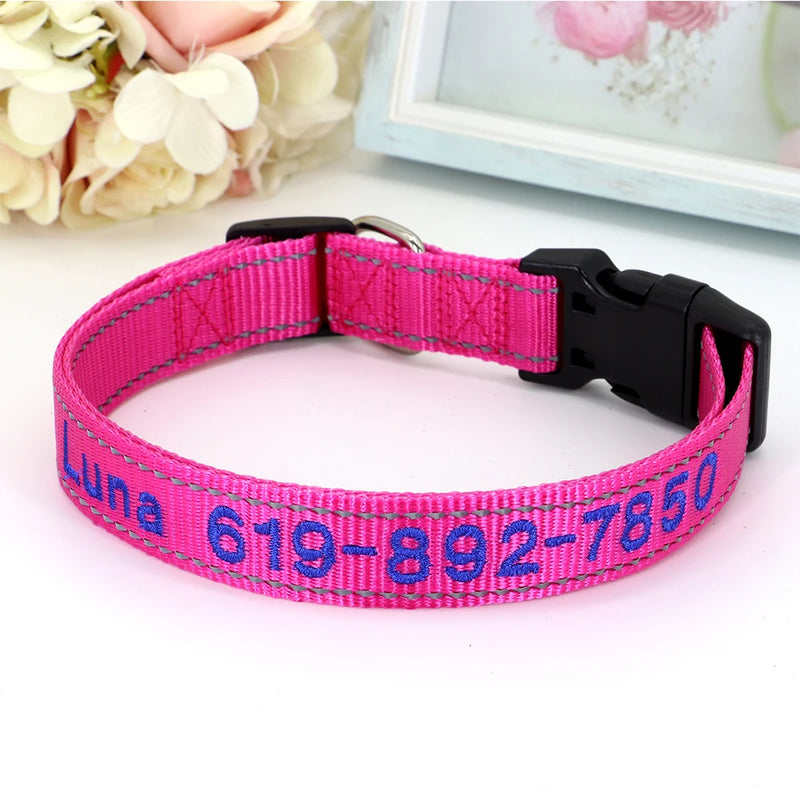 Personalisierte bestickte Nylon-Hundehalsband