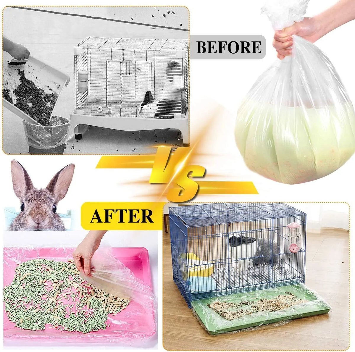 Disposable Clear Plastic Cage Liners for Small Pets (50-Pack)