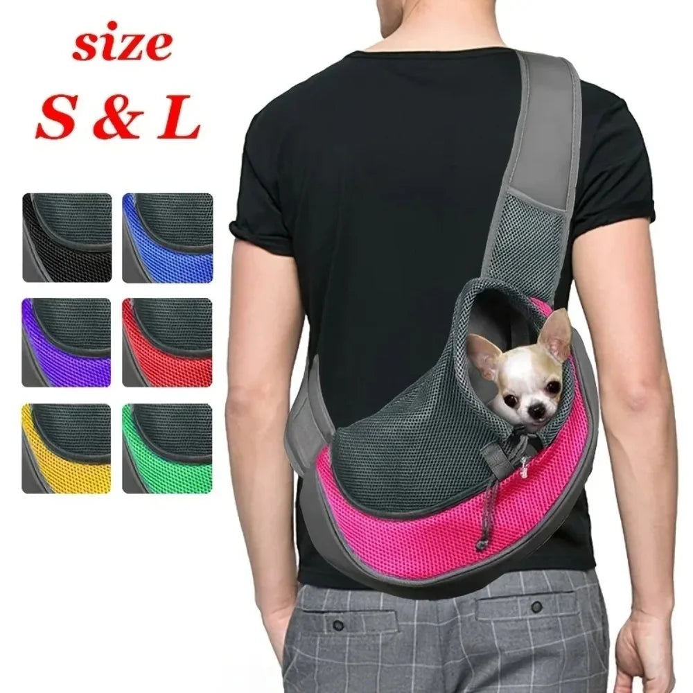 Breathable Mesh Pet Carrier Sling for Small Dogs and Cats
