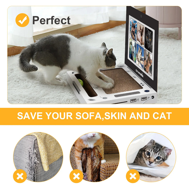 Griffoir pour chat en forme d'ordinateur portable