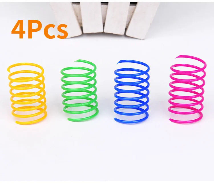 Colorful Coil Spring Cat Toys – Interactive Bouncy Play Set
