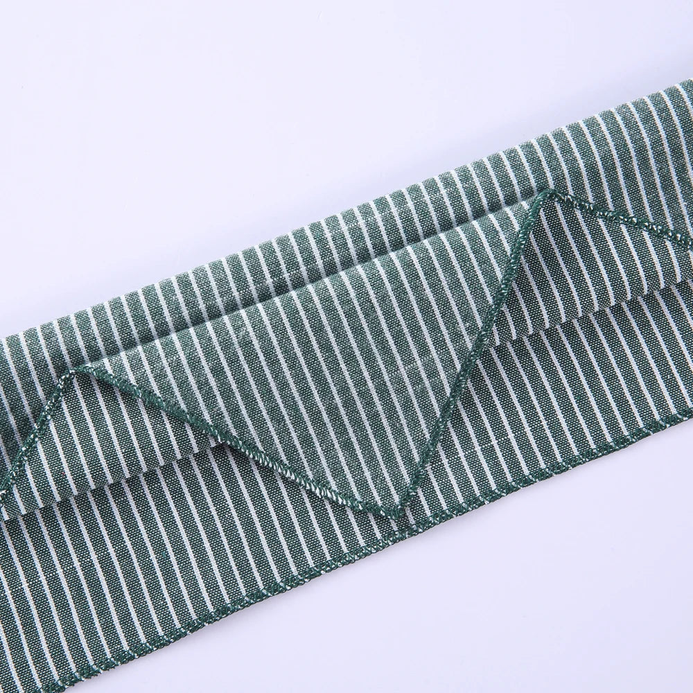 Blue White Striped Cotton Dog Bandana with Adjustable Fit