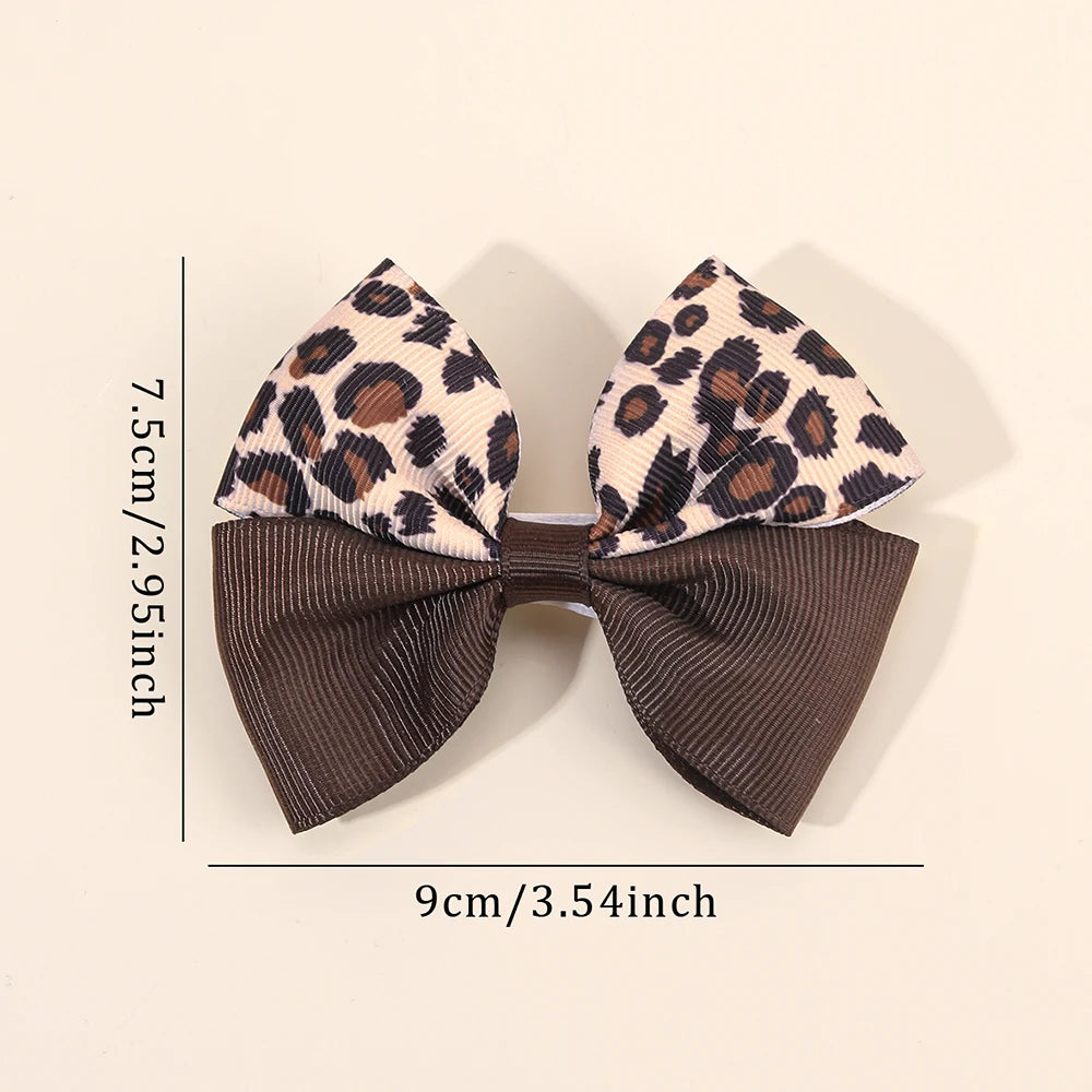 Leopard Bow Hair Clips for Girls - Set of 2