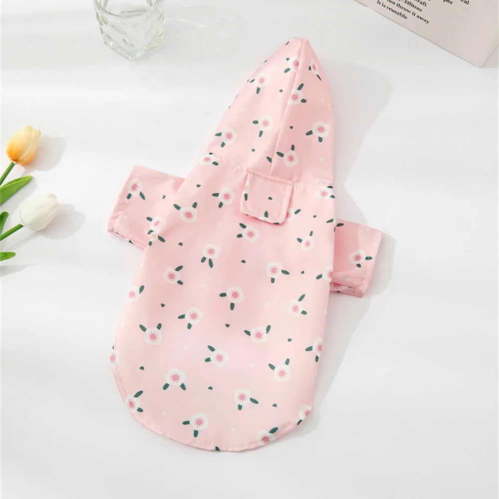 Cartoon Printed Waterproof Dog Raincoat