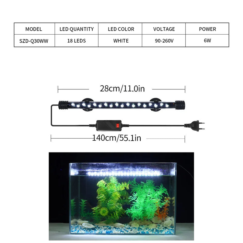Lampe LED Clip Étanche pour Aquarium