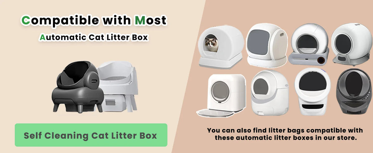 Drawstring Cat Litter Box Liners for Self-Cleaning Litter Boxes